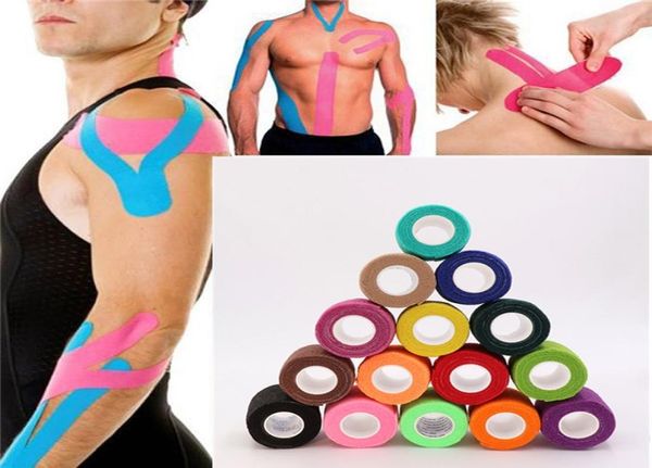 18 couleurs Kinesiology Tape Athletic Tape Sport Recover Recul Tape Brock Gym Fitness Tennis Running Knee Muscle Protector Scissor9395921