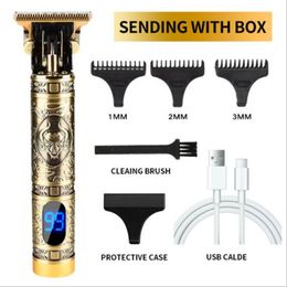 18 colores hombres profesional USB carga LCD eléctrico cortapelos kit barba recortadora afeitadoras aseo maquinilla de afeitar con peines para barbería hogar