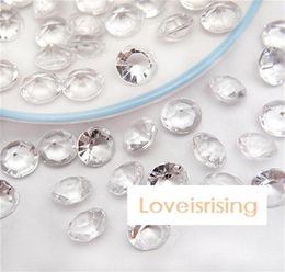 18 kleuren pick500 stcs 10 mm 4 karaat heldere witte diamant confetti faux acryl kraal tafeldivering spreiding bruiloft gunsten feest decor28592792257901