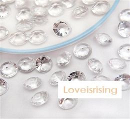 Confettis en diamant blanc clair, 18 couleurs, 500 pièces, 10mm, 4 carats, fausses perles acryliques, décoration de table pour faveurs de mariage, fête 28592791015991