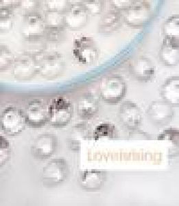 18 couleurs pick500pcs 10 mm 4 carat Clear blanc diamant de diamant faux acrylique table de perles de médaille de mariage de mariage décor4901975