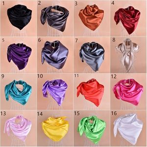 18 couleurs solide uni polyester imitation rayonne soie satin musulman hijab écharpe carré foulard Necker chef 90*90 cm mélangé 100 pcs/lot #3505