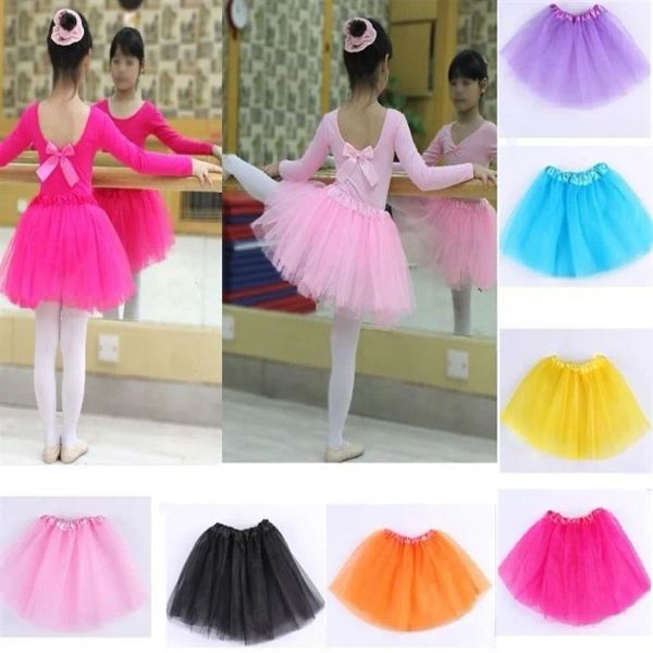 18 couleurs Top qualité couleur bonbon enfants tutus jupe robes de danse doux tutu robe ballet jupe 3 couches enfants pettiskirt clothesZZ