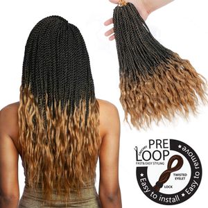 Trenzas torcidas de ganchillo de 18 pulgadas, trenzas senegalesas sintéticas, trenzas de pelo de ganchillo rizadas, trenzas rectas de color