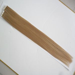 # 18 Dark Ash Blonde Haarproducten Onverwerkte Maagd Braziliaanse Straight Haar Skin Inslagband Hair Extensions 100G (40PCS)