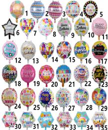 18 ballons en feuille gonflables joyeux anniversaire ballons décorations fournitures de dessin anélium ballon en aéros