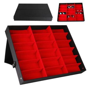 18 Grids Lenzenvloeistof Zonnebril Bril Opslag Display Box Houder Case Organizer MDJ998 X0703279m