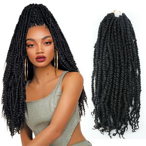 18 inch 2 tone African Passion Twist Hair Long Synthetic Braiding Hair Extensions Pre-Tweisted Crotchet Hair Passion Twist Braids