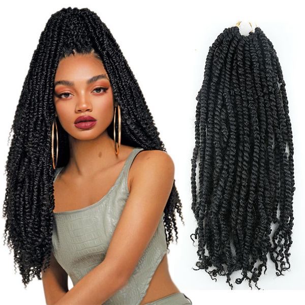 18 pulgadas 2 tonos African Passion Twist Hair Long Synthetic Fraiding Hair Extensions Pre-Twisted Catchet Cabello Passion Twist Braids