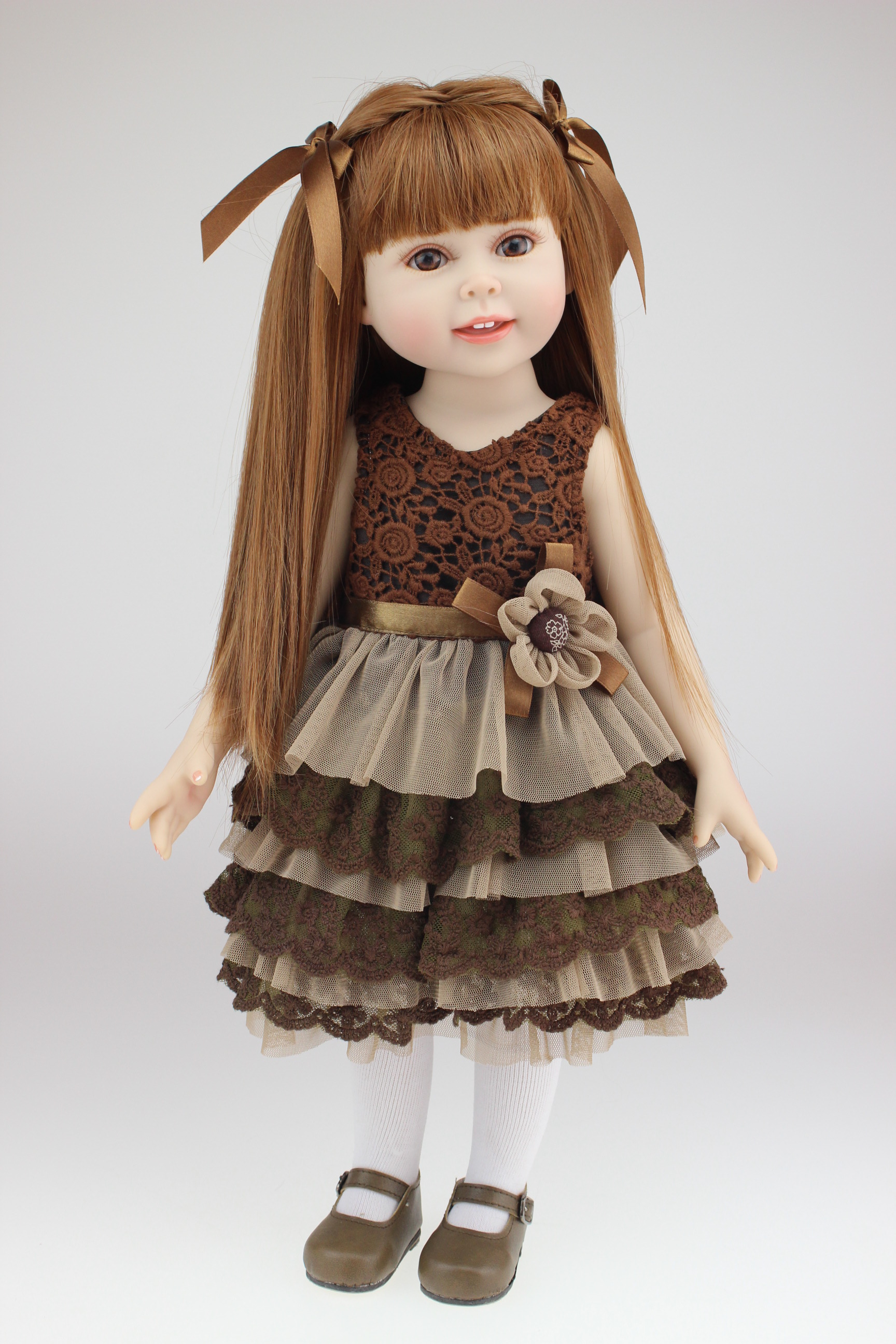 18-calowa amerykańska dziewczyna moda lalka realistyczna wykończona z pięknym spódnicem prezentem dla baby Boże Narodzenie i urodziny