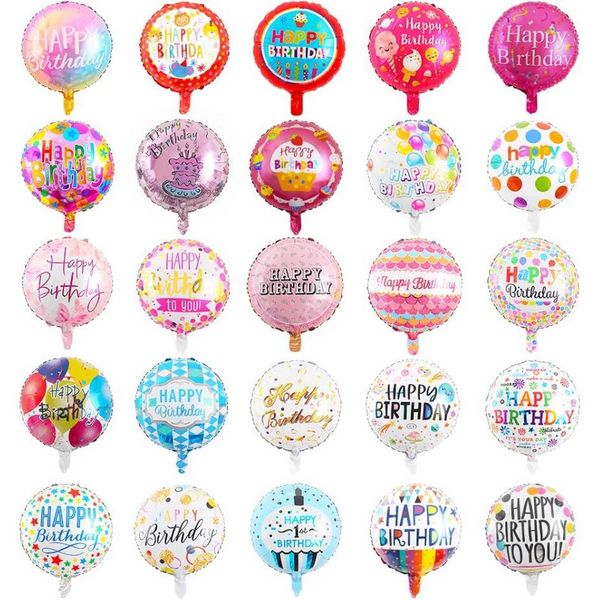 18 pouces anniversaire thème feuille ballons hélium ballons ronds adulte joyeux anniversaire fête décorations enfants bébé douche boules F0527