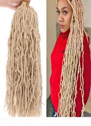 18 inch blond synthetisch nieuw faux locs gehaakte vlechten haar 21 wortels verlengen zachte locs vlechthaar voor vrouwen krullend golvend haar 6135870746