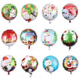 Globos de papel de aluminio con tema navideño de 18 pulgadas, 12 estilos, globo de helio XMS, fiesta para niños, muñeco de nieve, ciervo, Papá Noel, Dector