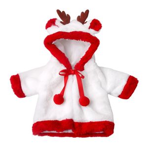 Ropa de muñeca de 18 pulgadas para ropa y accesorios de muñecas de niña estadounidense navidad chaqueta blanca regalo de navidad para niños de bricolaje muñeca muñeca chaqueta pequeña