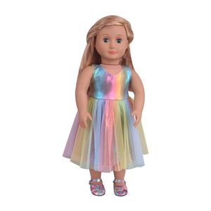18 inch pop kleurrijke lange rok poppen huis garderobe essentiële poppen rok kinderdressing set rok kindercadeau