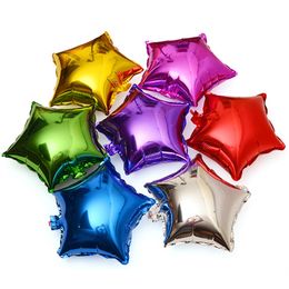 18 pouces cinq branches étoile ballon film d'aluminium coloré gonflable feuille ballons de mariage anniversaire bébé douche fête décoration MJ0569