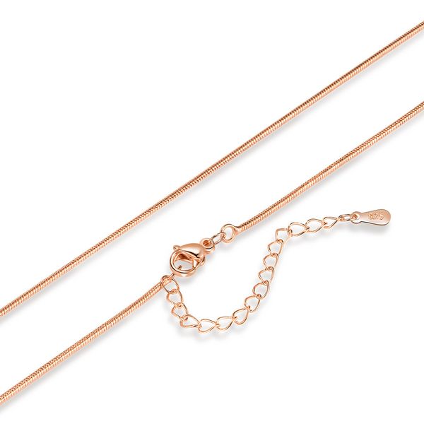 18 inch Echte 925 Sterling Zilveren Sieraden Kettingen Ketting Rose Gold Link Chain Ketting Sluitingen Tag Snake Cross Box Choker Chain 45cm