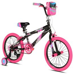 Vélo Sparkles pour fille de 18 pouces, noir et rose