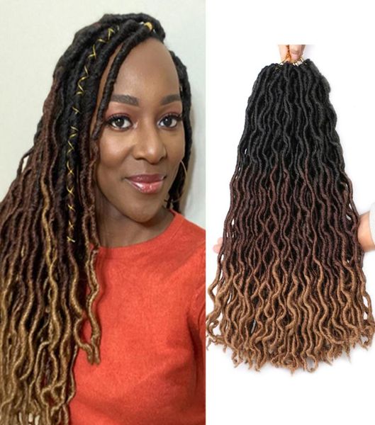 18 pouces Gypsy Faux Locs Crochet Hair Dreadlocks Extensions de cheveux ombre Goddess Locs Crochet Traiding Extensions Hair5261728