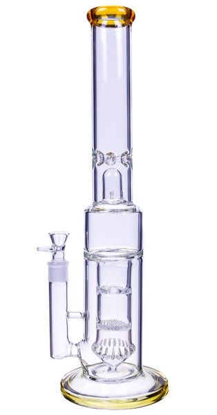 Glass de 18 pulgadas con vaso cargador de vaso espeso pesado de color múltiple al azar recolector de hielo de hielo filtro de medusa de vidrio de vidrio dab replicista Reciclador Bongs de 14 mm US US Warehouse