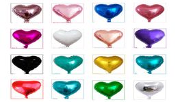 18 pouces coeur métallique Balon Air Décoration de mariage Joyeux anniversaire Ballon Metal Couleur coeur Helium Ballon UP7M6139572