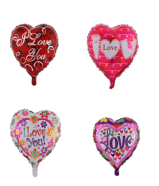 Ballons en forme de coeur 18 pouces Journées de valentines Je t'aime en aluminium Balloons Hélium Décoration de fête de mariage Balloon5436329