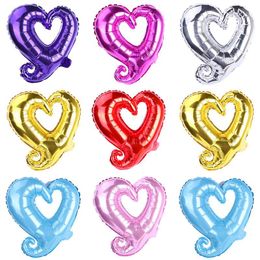 18 inch haak hart vorm aluminium folie ballonnen opblaasbare bruiloft decoratie valentijn dagen verjaardag baby shower lucht