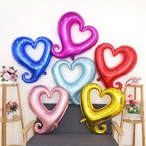 18 inch haak hartvorm aluminium folie ballonnen opblaasbare bruiloftsfeest decoratie valentijns dagen verjaardag baby shower lucht ballons
