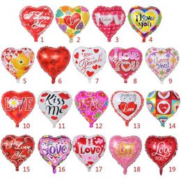 Globos inflables de 18 pulgadas con forma de corazón, globos de helio para decoración de bodas, globos de aluminio, globos de amor, Whole302Y