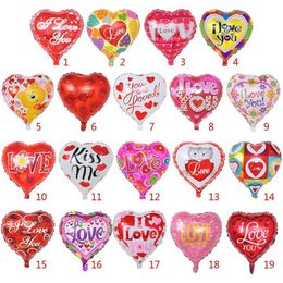 Globos inflables de 18 pulgadas con forma de corazón, globos de helio para decoración de bodas, globos de aluminio, globos de amor enteros 287G