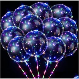 Los globos LED de 18 pulgadas iluminan el globo claro del resplandor de la burbuja del helio con las luces de la secuencia para la entrega de la gota de la boda del cumpleaños de la Navidad Dho1K