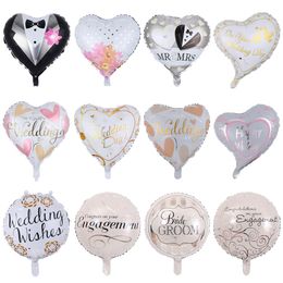 18-inch feestartikelen Valentijnsdag aluminium folie bruiloft perzik hart ballonnen