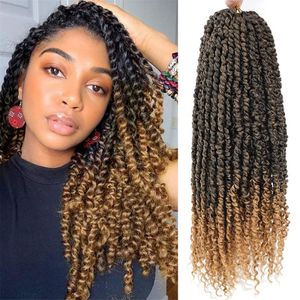 18 pouces Passion Twist Hair Extensions de cheveux doux Pré-torsadés Long Crochet Braid Pré-Boucle Passion Twist Tressage Cheveux