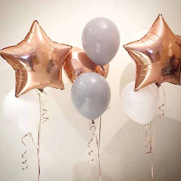 Globos de oro rosa de 18 pulgadas estrella/corazón/forma redonda globos de papel de aluminio decoración de boda decoración de fiesta de feliz cumpleaños