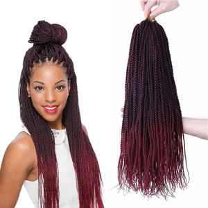 18 pouces Sénégalais Twist Crochet Cheveux 30 brins Synthétique Crochet Tressage Cheveux Rouge Sénégalais Twist Crochet Tresses