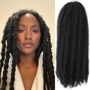 18 pouces doux africain bouclés Mali tressage cheveux Afro crépus torsion en vrac Marley tresse cheveux synthétiques Crochet cheveux
