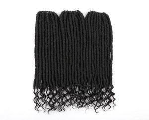 18 pouces Soft Natural Black Kanekalon Synthétique Crochet Soul Goddess Locs Extensions AVEC TRAITEMENT COURNE CHEAUX POUR LES FEMMES 4595259