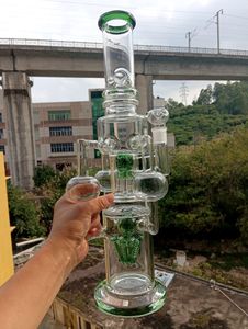 18 inch Super Dikke Waterpijpen Glazen Bong Recycler met Filters Vrouwelijke 18mm Rechte Pijpen