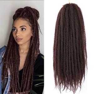 18 pouces Synthétique Marley Tresses Crochet Extension de Cheveux Couleur # 4 Cubain Twist Afro Kinky Marley Tressage Cheveux