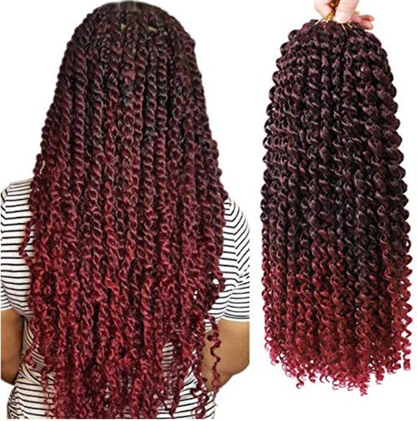 18 pouces Extensions de cheveux synthétiques trames faisceaux pour tresses Faux Locs faisceau de fibres haute température en 4 couleurs FLC-166