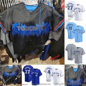 27 Vladimir Guerrero Jr. Blue Jays 2024 City Connect Jersey Bo Bichette Cavan Biggio Alek Manoah George Springer Alejandro Kirk Jose Berrios Romano Yusei Kikuchi