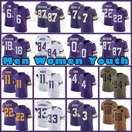 18 Justin Jefferson 87 T.J. Maillots de football Hockenson Kirk Cousins Harrison Smith Lewis Cine Vikinges Marcus Davenport Danielle Hunter Brian Asamoah C.J. Ham Dobbs