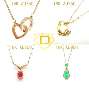 18 K goud AU750 ketting ringen hoogwaardige sieraden luxe bruiloft vrouwen geschenk diamant K goud met inspectierapport 240201