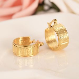 18 K Hoop Oorbel Oorbellen Solid Fine Gold Ethiopian Eritrea / Nigeria / Kenia / Ghana Afrikaanse meisjes sieraden