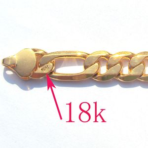 Collar de cadena Figaro fina de 10 mm con acabado auténtico de oro macizo de 18 k