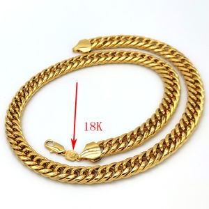 18 K Stamp FINITION OR MASSIF ÉPAISSE MIAMI CUBAN LINK COLLIER CHAÎNE 12mm 150G XXL Tough Guy Heavy MENS