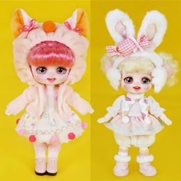 18 Ob11 Muñecas Cosplay Lindo Animal Dress Up 6 pulgadas BJD Muñeca Maquillaje DIY Sorpresa Juguete Obitsu Regalo de Navidad para niñas 231229