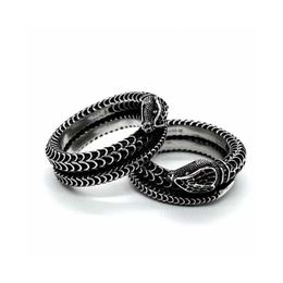 18% de réduction sur la bague serpent vintage tridimensionnelle double en argent 925 de Gu Jia comme cadeau de Saint-Valentin