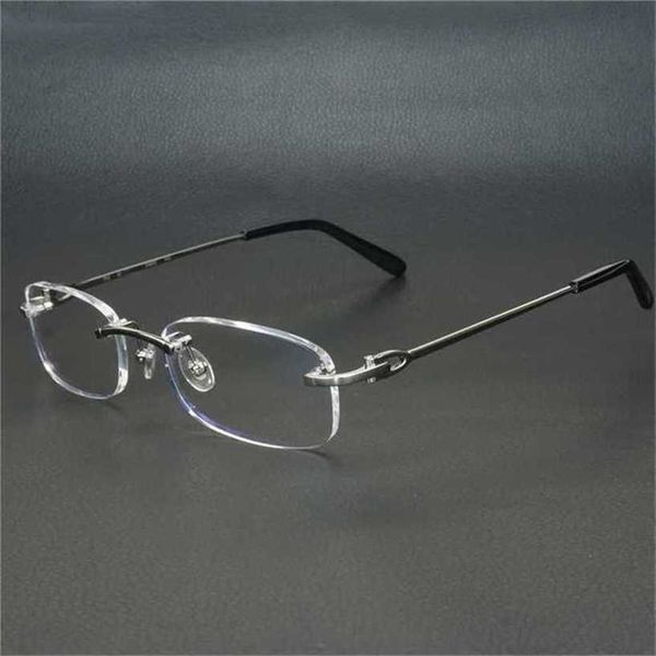 18% de réduction sur les cadres carrés en métal clair hommes femmes lunettes sans monture Carter cadre optique lunettes lunettes pour ordinateur nouveau