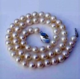 18 "9-10 mm Mar del Sur-halsband met witte perlas
